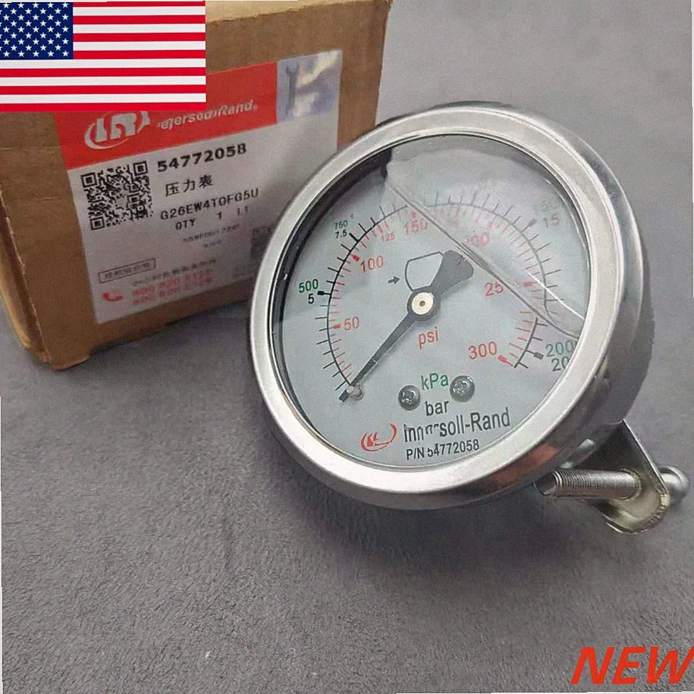 NEW Pressure Gauge Panel Mount IR 54772058 FOR INGERSOLL RAND Air Compressor US